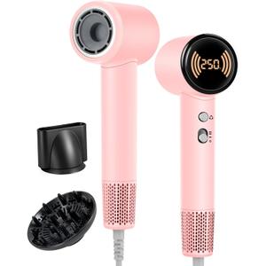 Hair Dryer, 160000 RPM High-Speed Blow Dryer with Diffuser & Nozzle, 500M Ionic Hair Dryers for Women, Professional Hairdryer for Fast Drying, Quiet Portable Travel Hair Dryer, Home & Salon Use (Pink)