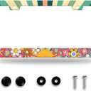 Rainbow Retro Sun License Plate Frame Stainless Steel Accessories12.3 x6.3