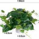Artificial Pothos Plant with Plastic Pot - Fake Indoor Faux Plant for Home Office Decor 1 Pack