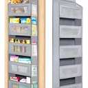 Meolsaek Over the Door Organizer, 46lbs Load and Anti-Tilt Design, 5 Tier Behind the Door Storage, Hanging Door organizer Perfect for Closet Organizers, Bathroom Storage