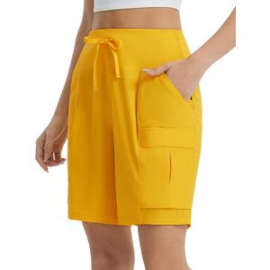baleaf Women's 7" Hiking Shorts High Waist Water Resistant Quick Dry Lightweight Zip Pockets Workout Athletic Shorts Travel (3X-Large)