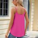 Womens Floral Crewneck Summer Tank Tops 2025 Loose Fit Sleeveless Shirts Casual Flowy Tunic Cami Top (Pink)