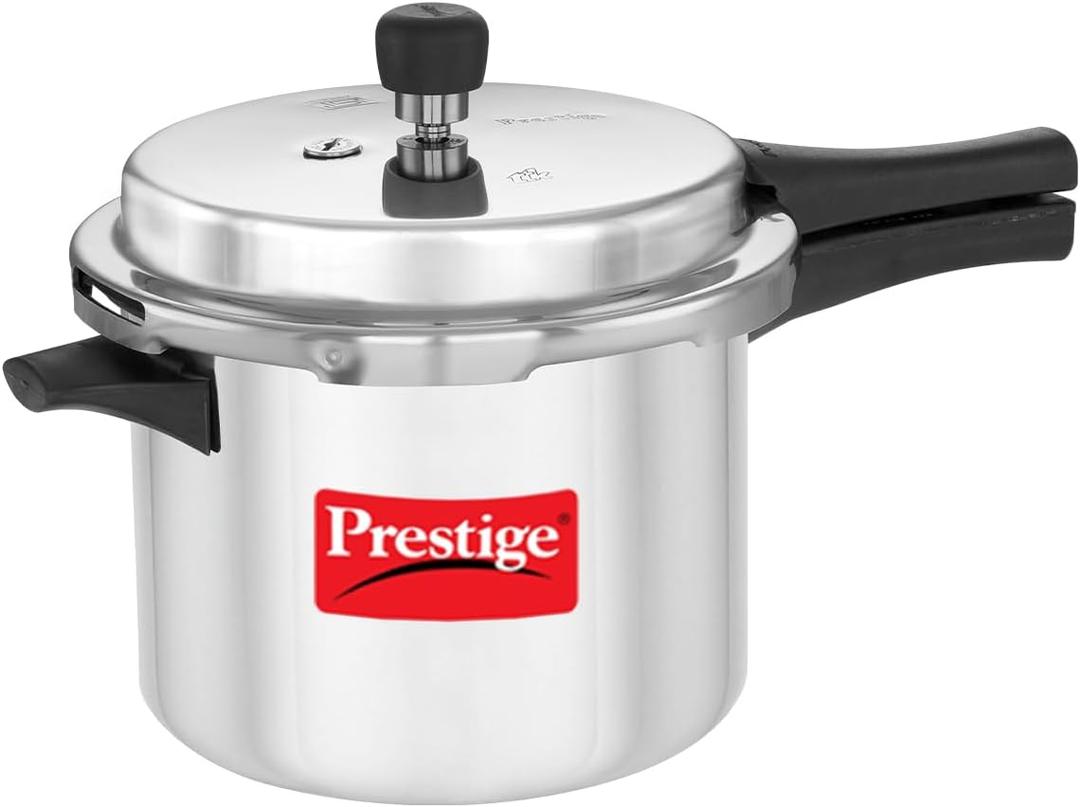 Prestige Popular Aluminum Pressure Cooker, 5 L, Silver