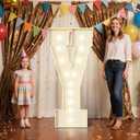 4FT Marquee Letters Y Sign,Large Light Up Numbers Party Decoration - Hook and Loop Fastener,No Tools Easy Setup, Corrugated Plastic for Birthdays Weddings Baby Anniversaries(Letters Y)