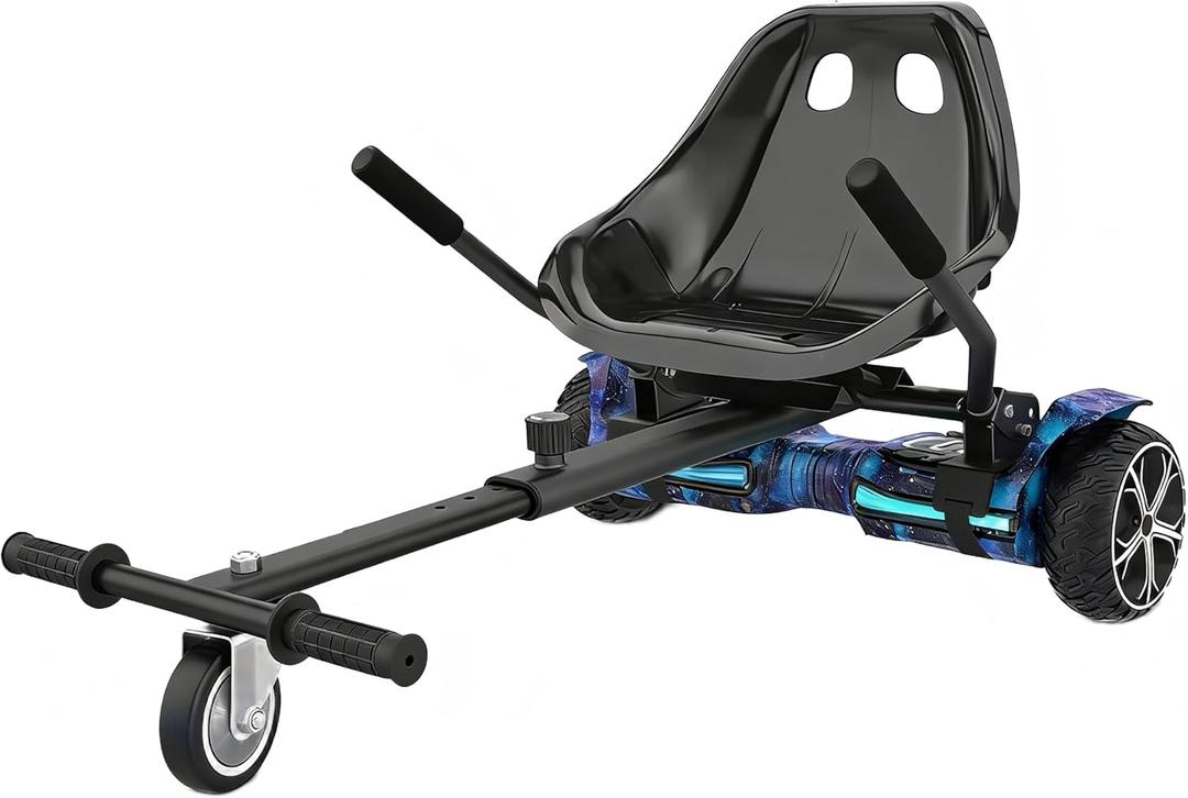 K1 Go-Kart Seat Attachment for Self-Balancing Scooters, Adjustable Frame Fits 6.5"/8"/10" Boards, Easy Install, Kids & Family Fun (Scooter Not Included)Classic Black