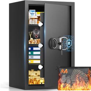 5.5 Cuft Large Safe for Home, Digital Safe Box with Combination Lock, Alarm System and Removable Shelf, Anti-Theft Safes for Business Document