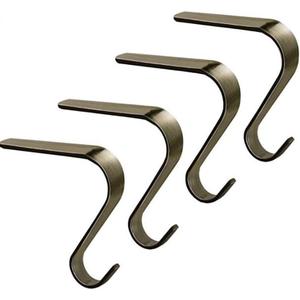 Metal Hanger for Hanging Mantel Decoration Christmas Stocking Holders Festival Ornament Hook for Indoor Outdoor (4, Antique green)