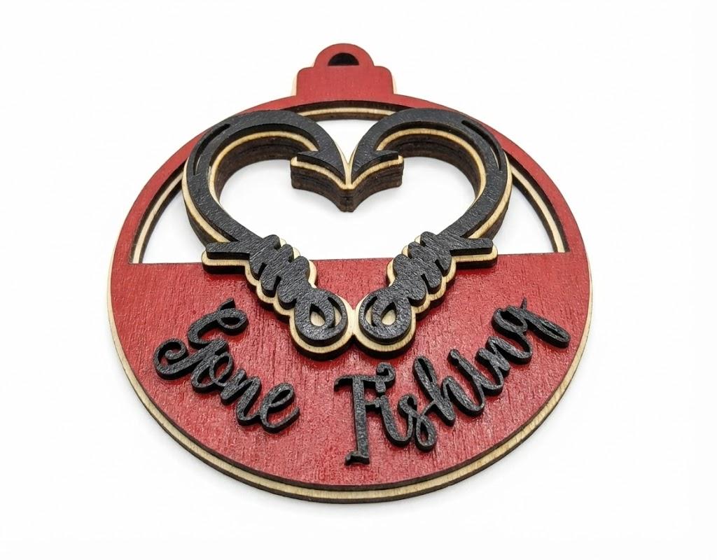 Gone Fishing Wooden Christmas Ornament – Rustic Holiday Tree Decoration for Fishermen, Fishing Lovers & Outdoorsmen, Unique or Stocking Stuffer for Dad, Grandpa, or Angler