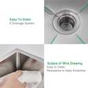 15x13 Inch Undermount Bar Sink, Handmade 304 Stainless Steel Kitchen Sink, R10 Corner, 8" Deep Single Bowl, for Small Kitchen, Bar, RV Sink