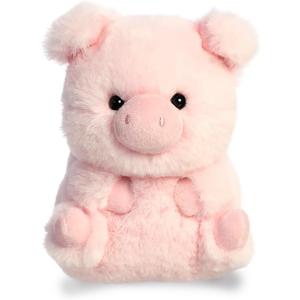 Aurora Playful Rolly Pet Prankster Pig Stuffed Animal - Compact Size for On-The-Go Fun - for Adults, Kids, Birthdays, and Anniversaries - Pink 5 Inches