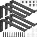 Shelf Bracket 12 inch Heavy Duty for DIY Floating Shelf, 1/5 inch Thick Brackets for Shelves Max Load 150 Lbs, 6 Pack, 11.25" x 6" x 1.5"