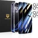 UNBREAKcable Privacy Screen Protector for iPhone 16 Pro (6.3-Inch), 2-Pack + 2 Lens Protectors｜25° Anti-Spy｜9H Hardness｜Anti-Fingerprint｜HD Clarity Tempered Glass