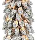 Puleo International Pre-Lit 5' Flocked Pencil Alpine Artificial Christmas Tree with 70 Lights