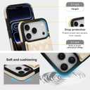 2 x Keallce for iPhone 17 Pro Wallet Case with Crossbody Strap, 4 Credit Card Holder with RFID Blocking, Magnetic Closure iPhone Stand Flip Cover Shockproof for Women,6.3inch Beige