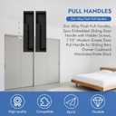 2 Pack Sliding Door Handle & Pocket Door Handles, Heavy Duty Zinc Alloy Recessed Door Pull for Barn Door Closet & Cabinet, Modern Flush Mount Invisible Hardware with Screws (Matte Black)
