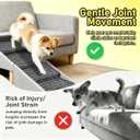 VUKJLOP Dog Ramp for Couch Sofa and Low Bed, 13.5"H 2-in-1 Foldable Split Ottoman&Steps, Non-Slip Wooden Pet Stairs for Small Senior Injured Dogs & Cats