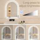 Arched LED Bathroom Mirrors with Lights 24"x48" LED Mirror for Bathroom,Led Vanity Mirror, Anti-Fog,LED Mirrors with Light, Anti-Fog, Dimmable, 3 Color, Shatterproof, Touch Sensor