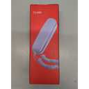 White OF-990 Slimline Telephone Wall-Mountable Basic Corded Telephone No AC Power Required, Corded Home Phone