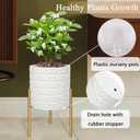 ARNIS Modern Planter Pots, Set of 2 Large Planters with Stand, Decorative Planters, Metal Pots with Drainage Holes for Living Room, Office, Garden or Balcony, 10.5 &12.25 Inch, Matte White
