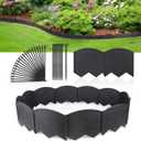 Vashly No-Dig 30Ft Landscape Edging,6 Inch Tall Garden Edging Garden Edging Border, 30Pcs Flower Bed Edging Border with 30Pcs Stakes