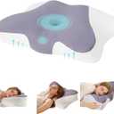 Cervical Neck Pillow Set of 2, Memory Foam Pillow for Neck Pain Relief, Ergonomic Bed Pillow with Neck Support for Side, Back & Stomach Sleepers, King, White