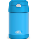 THERMOS FUNTAINER Insulated Food Jar, 16 Ounce, Kid Friendly Food Jar with Foldable Spoon, Blue