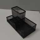 Ludato Desk Organizers Mesh Pencil Holder，3 Compartments Black Mesh Pen Holder Storage for Office Desk Accessories