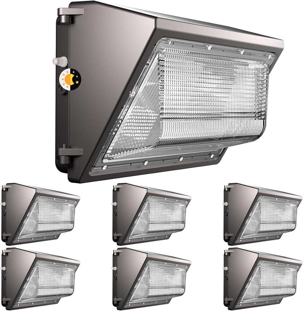 Lightdot 5 Pack 250W Wall Mount Wall Pack, 100-277V, 37500LM Dusk-to-Dawn, 6KV, IP65 ETL, 70ft Coverage Area, Wall Pack LED Exterior Light for Parking Lots/Building Exteriors/Yard/Factory