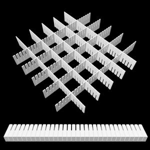 30Pcs Adjustable Drawer Organizer, White Plastic DIY Grid Drawer Dividers, 15.75x1.97x0.1in, for Socks, Underwear, Makeup, Cosmetic, Clothes