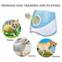 MEKAPLE Automatic Dog Ball Launcher for Small to Medium Dogs, 2.2 Inch ETPU Dog Ball Thrower, 3 Distance Adjustable 19-39 Ft Interactive Dog Toy, Mental Stimulating Puppy Toy with 4 ETPU Balls (Blue)