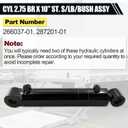 266037-01 Hydraulic Liftgate Cylinder Assembly for Maxon GPT-25 GPT-3 Tuck-Under Lift Gate, 2.75" Bore x 10" Stroke, S/LB/Bush; 287201-01, 26603701, 28720101 (Qty 1)
