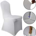 WELMATCH White Stretch Spandex Chair Covers Wedding - 50 PCS Banquet Events Party Universal Dining Decoration Scuba Elastic Chair Covers Good (White, 50)