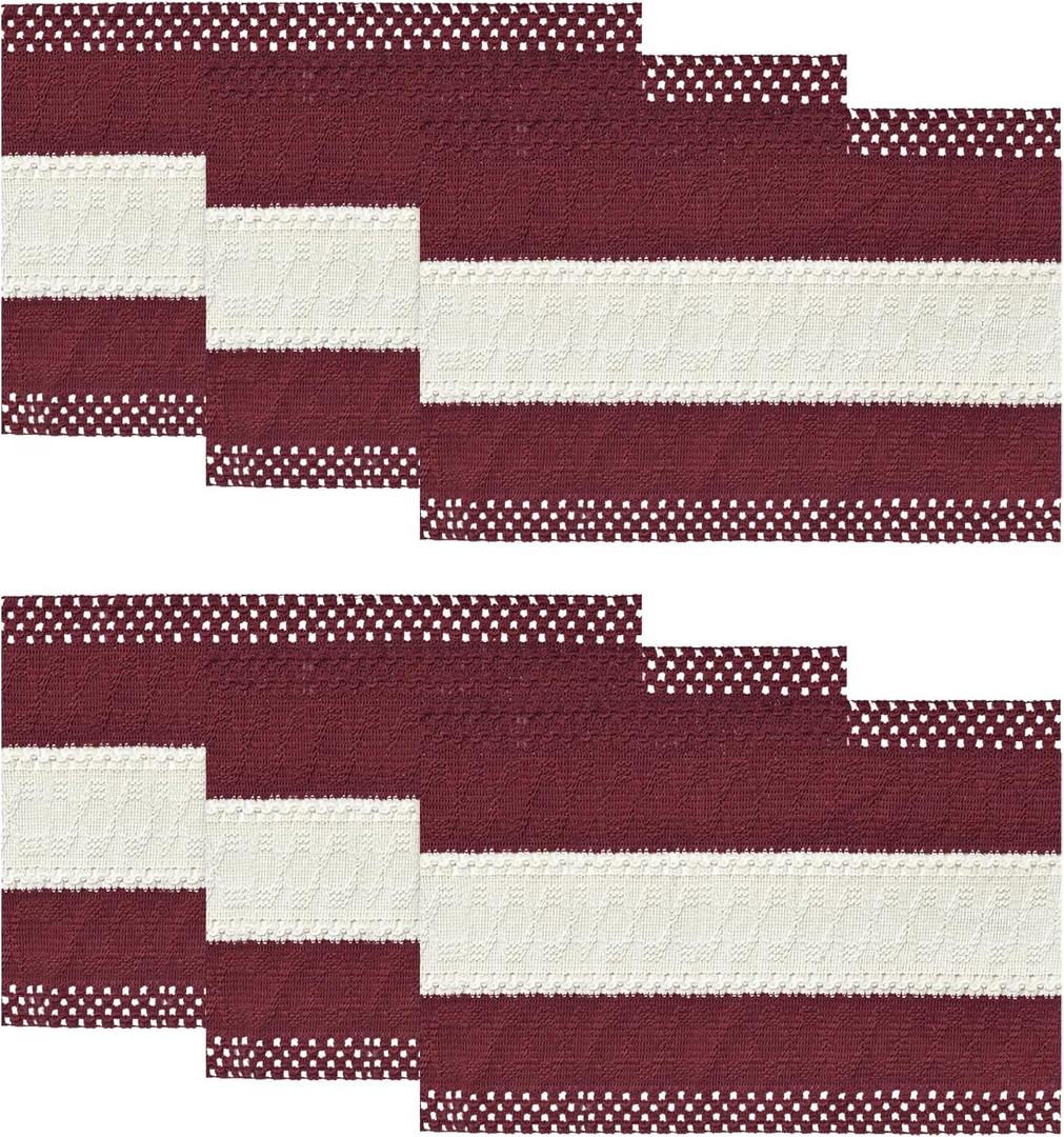 Artoid Mode Red Farmhouse Rustic Placemats Set of 6,12x18 Inch Seasonal Hollow Table Mats Party Kitchen Dining Decoration