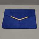 Envelope Foldover Casual Evening Clutch Bag (Royal Blue Suede)