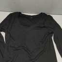 3/4 Length Sleeve Womens Tops V Neck Casual Tunic Loose Fit Basic Shirts Trendy Tops for Women 2026 (X-Large, Black)