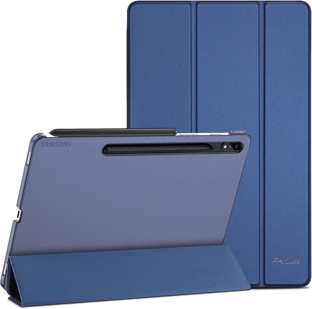 ProCase Cover for Galaxy Tab S8 / Tab S7 11 inch Case, Protective Slim Case Folio Hard Back Stand Smart Cover for 11" Galaxy Tab S8 2022 / Galaxy Tab S7 2020 SM-X700 X706 T870 T875 T878 Navy