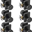 6 Pack Black Door Knobs for Bath & Bed, Privacy Pismo Doorknob, Heavy Duty Door Knob with Lock