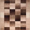 Superior Indoor Non-Slip Area Rug, Rustic Floor Decor, Color Block Rug for Living Room, Bedroom, Office, Kitchen, Dining, Washable Rugs, Foam Back, Lockwood Collection, 8' x 10', Chocolate