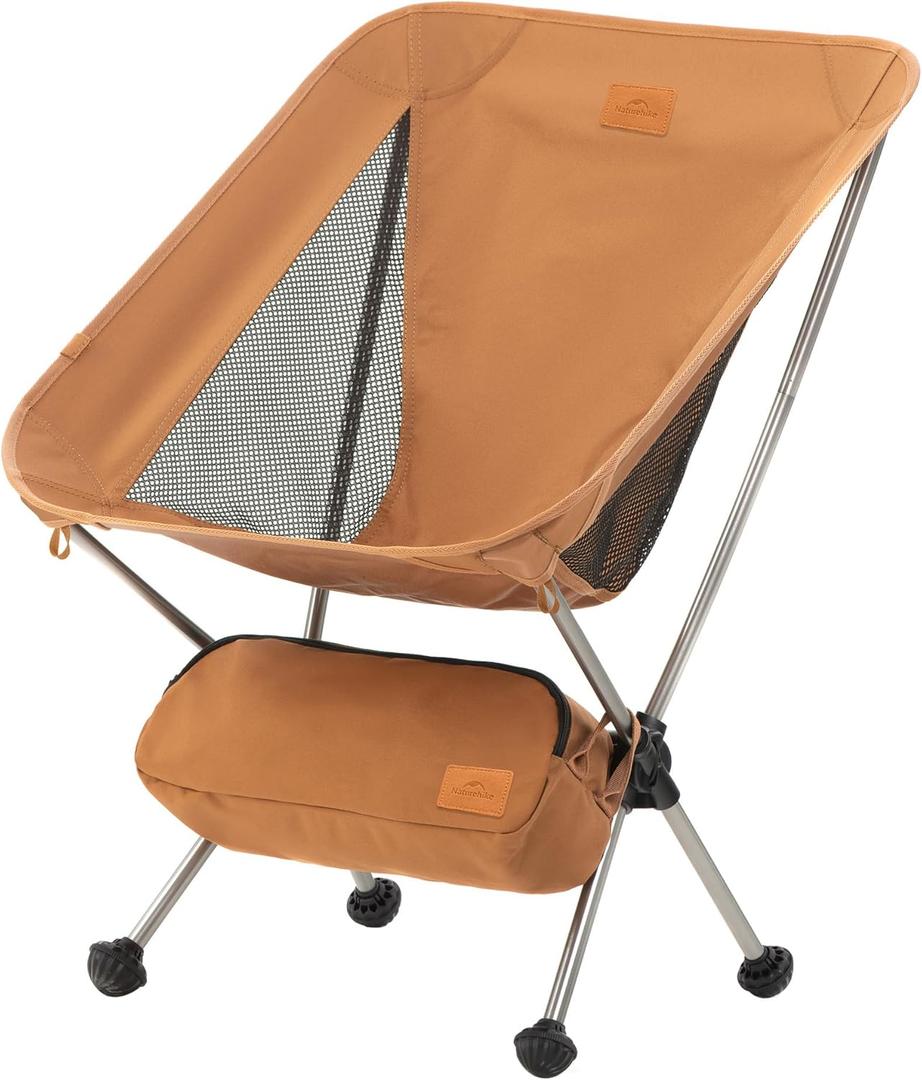 Naturehike YL08 Ultralight Camping Chair, 2.38 LBS Portable Backpacking Chair with Anti-Sinking Feet, Lightweight Compact Folding Hiking Camp Chair (Standard, Yellow)