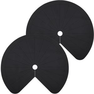 2 Pack 26 Inch Lazy Susan Shelf Liner Silicone Shelf Liner Non Adhesive Circle Kitchen Liners Non Slip Cabinet Liners for Drawer Refrigerator Cupboard Cabinet Organizers (Black)