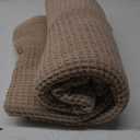 Bedsure Gentlesoft 100% Cotton Large Throw Blanket for Couch 50x70 inches - Breathable and Soft, Waffle Weave Throw Blanket for Office, Taupe