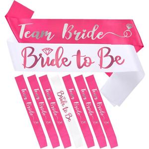 Bride to Be Sash, Bachelorette Party Supplies Engagement Party Favors, Bridal Shower Sashes Bachelor Decorations Just Married Gift Engaged Decor Accessories,Hot Pink