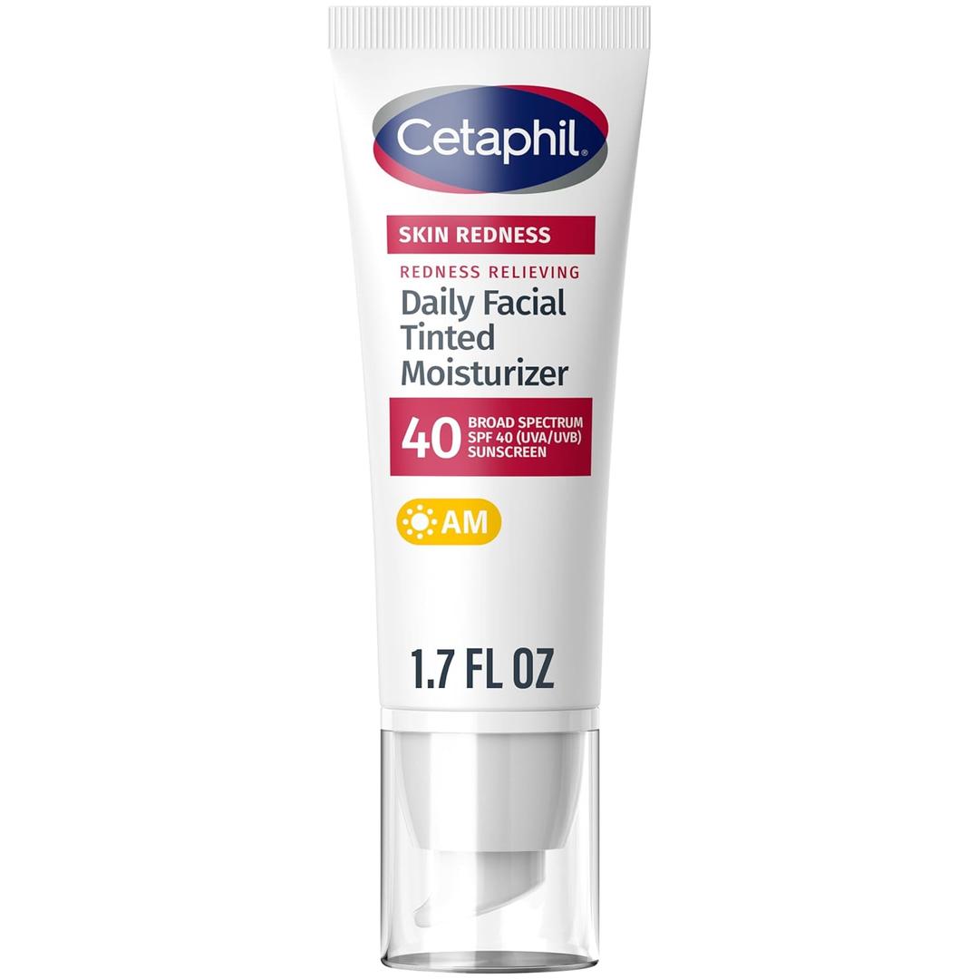 CETAPHIL Redness Relieving Daily Facial Moisturizer SPF 40, 1.7 fl oz, Broad spectrum Sunscreen, Neutral Tint, For Redness-Prone Skin, Expiration Date: 08/2028 