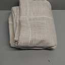 ZeeMart Grid Embroidered Hemmed Tablecloths, Light Tan 60x120 Inch, Farmhouse Style Heavy Weight Cotton Linen Light Beige Tablecloths, Boho Plaid Water Resistant Rectangle Table Cloth