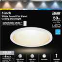 Feit Electric LED Ceiling Downlight, Dimmable Flat Panel Ceiling Light with Color Selection (5CCT), TP24 Adapter Included (5 Inch (Fits 4 Inch Housing))