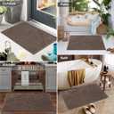 PLEASOR Front Door Mat, Absorbent Dirt Trapper Welcome Door mat Indoor, Non Slip Machine Washable Entryway Rug, Low Profile Doormat, Dog Door Mat for Muddy Paws and Shoes, 32x47, Brown