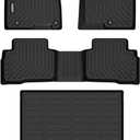 GINOWY-Floor Mats & Cargo Liner for Hyundai Tucson 2022-2025 2026(Only Hybrid), TPE All Weather 2024 Tucson Hybrid Car Mats, Non-Slip Trunk Mat Floor Liners, Waterproof Custom Fit Accessories-Black