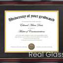 upsimples 11x14 Diploma Frame with High Definition Glass, Fits 8.5x11 Certificate with Black & Gold Mat, Degree Document Frame for Wall or Tabletop, Mahogany with Gold Beads, Graduation Gifts, 1 Pack