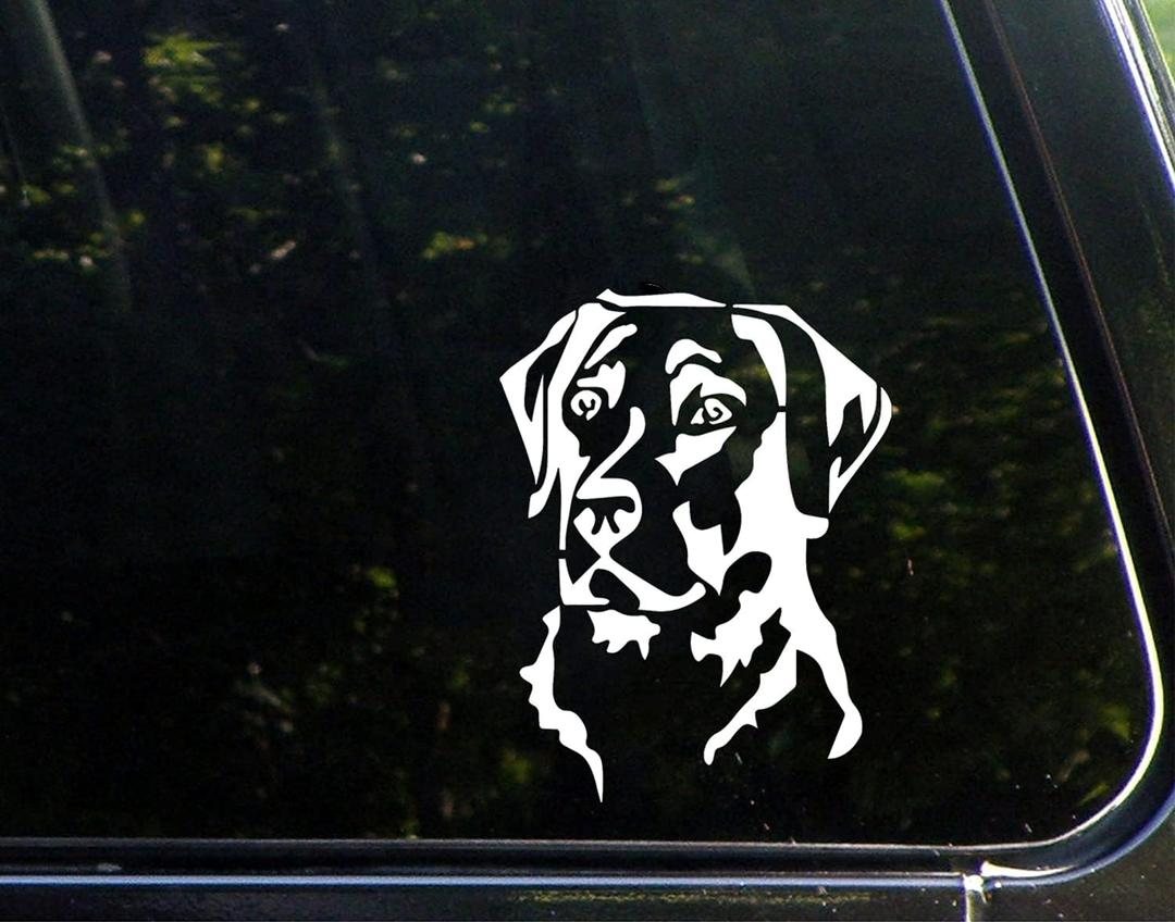 4"x3" Labrador Retriever Head Decal Window Sticker Car Dog Love Pet Lab Lover White