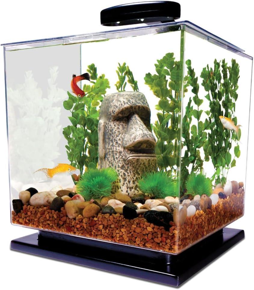 Tetra 3 Gallon Fish Tank, Aquarium Starter Kit with Pedestal Base, LED Light and Filter, For Small Tropical Fish, Guppies, Goldfish, Or Betta, 10.31"L x 11.06"W x 17.5"H